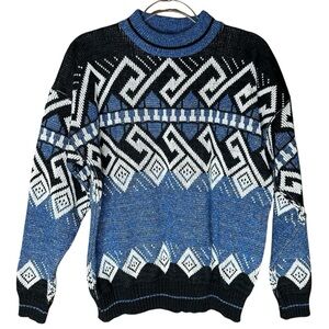 Upper Body Mens Vintage 90’s Y2K Geometric Sweater. Size Medium